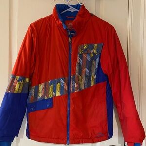 L.L. Bean Kids Vibrant Red and Blue winter jacket